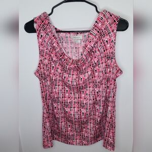 Van Heusen Pink and Black Patterned Top